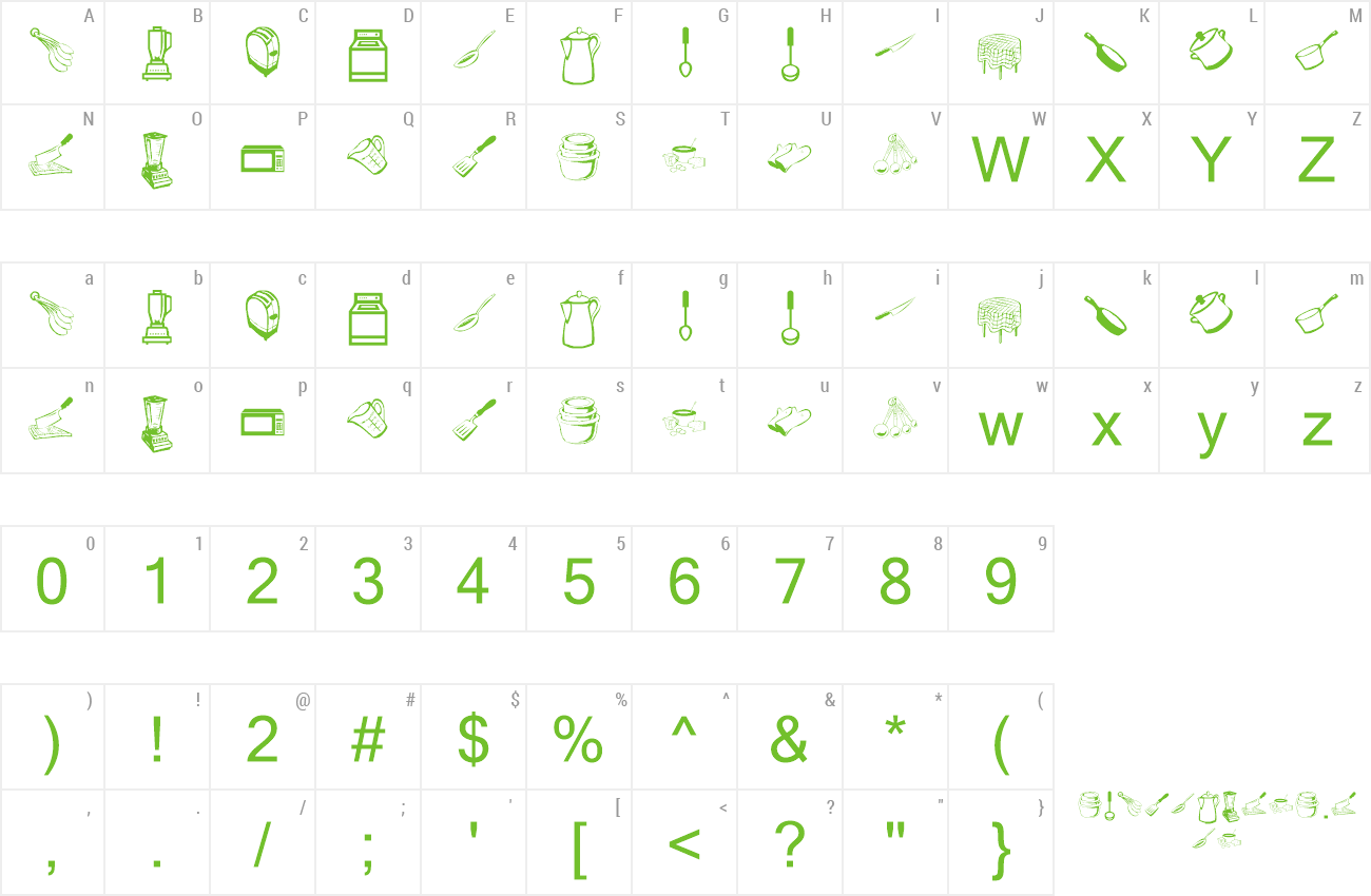 Font KR Kitchen Dings preview